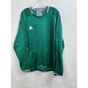Adidas Sweater Men Green and Gray Oversized‎ Pullover Baseball Pocket Logo  2XL